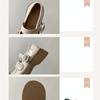 Spring Round-headed, White, College-style, Versatile, Thick-soled Small Leather Shoes, Women's Summer Retro French Mary Jane Shoes