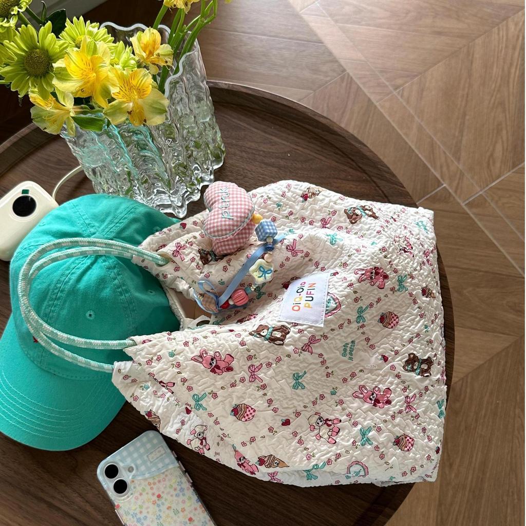 2025 Tragetasche mit großem Fassungsvermögen und Cartoon-Motiv - Koreanischer Stil, schlicht und vielseitig für den täglichen Weg zur Arbeit