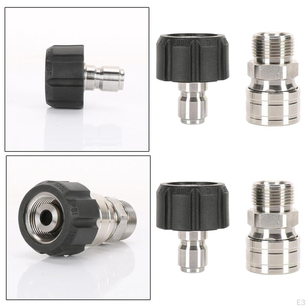 2pcs High Pressure Washer Adapter Convert M22 To 3/8-inch Cleaning Replacement Car