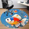 1 Stück Goldfisch Ozean Büro Runder Teppich, Indoor-Matte Geeignet für Büro, Unter Bürostühlen Schlafzimmer Wohnzimmer Heimdekoration, Zimmerdeko