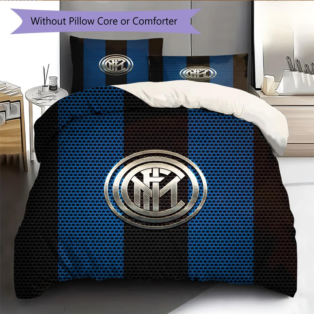 FC Internazionale Milano Vzorované povlečení Domácí dekorace Narozeninový dárek (1 * povlak na přikrývku + 2 * povlak na polštář, bez výplně)