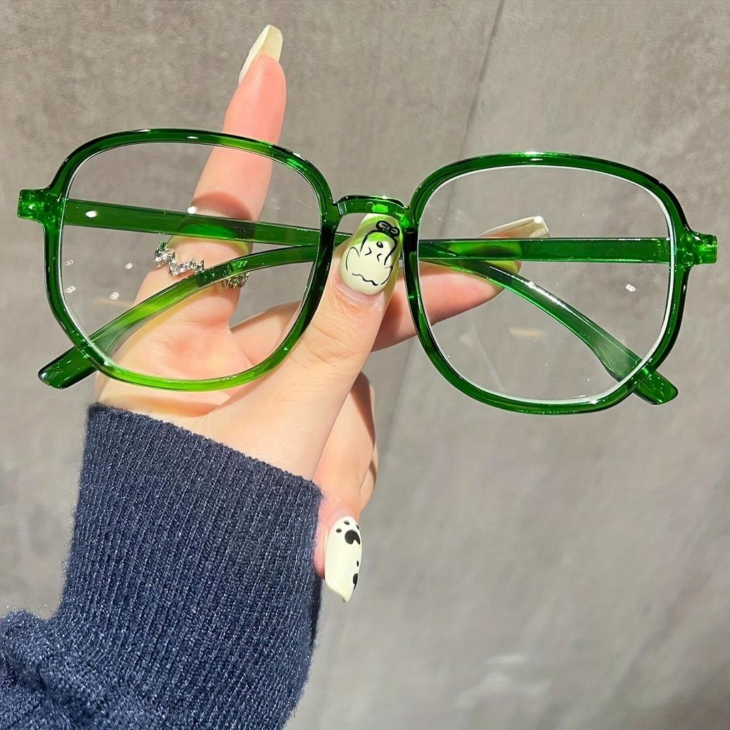 1 piece of women's jelly colored fashionable flat frame new retro simple irregular glasses suitable for daily outings