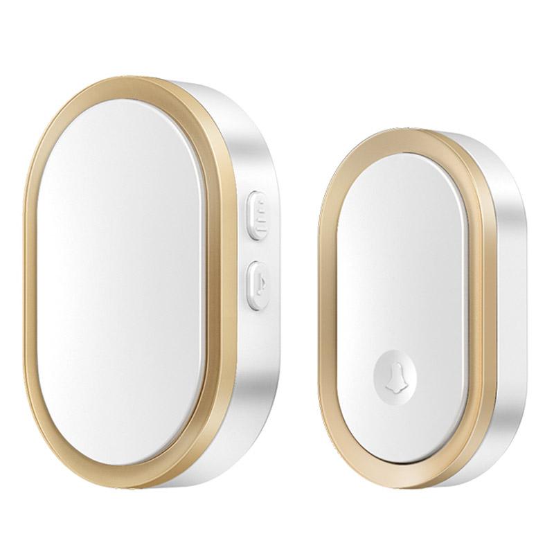 

CACAZI A99 Бездротовий Дверний Дзвінок для Дому Водонепроникний 300М Пульт Дистанційного Керування Дверний Дзвінок, 1 Приймач та 1 Передавач (без батареї),EU Plug Gold