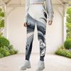 Girls Black Golden Glitter Print Full Length Stretch Waist Fitted Yoga Leggings