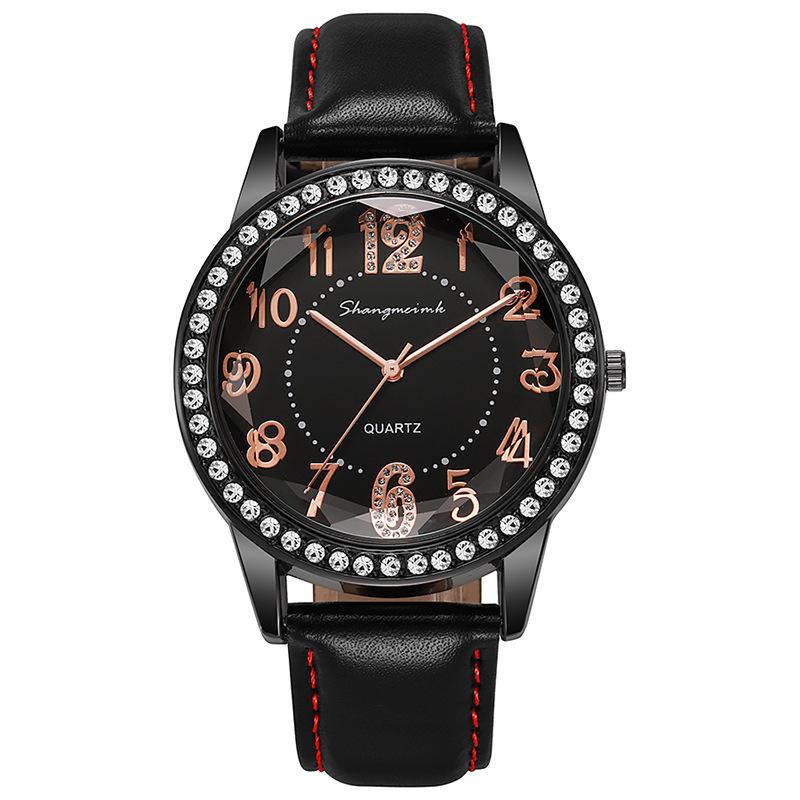 Diamant-Uhr Damen-Armband Damen-Uhr Quarz-Uhr Uhren black