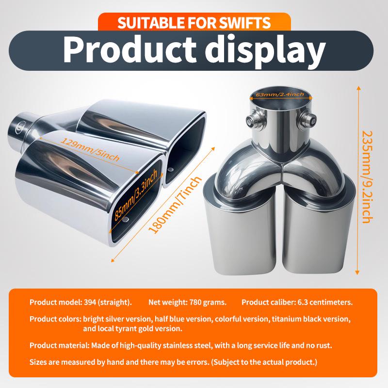 Kompatibelt ett-till-två avgasrör för modellerna Elysion, Vios, Levin, Jimny, Livina, M3, Nya Tiida och Sunny.