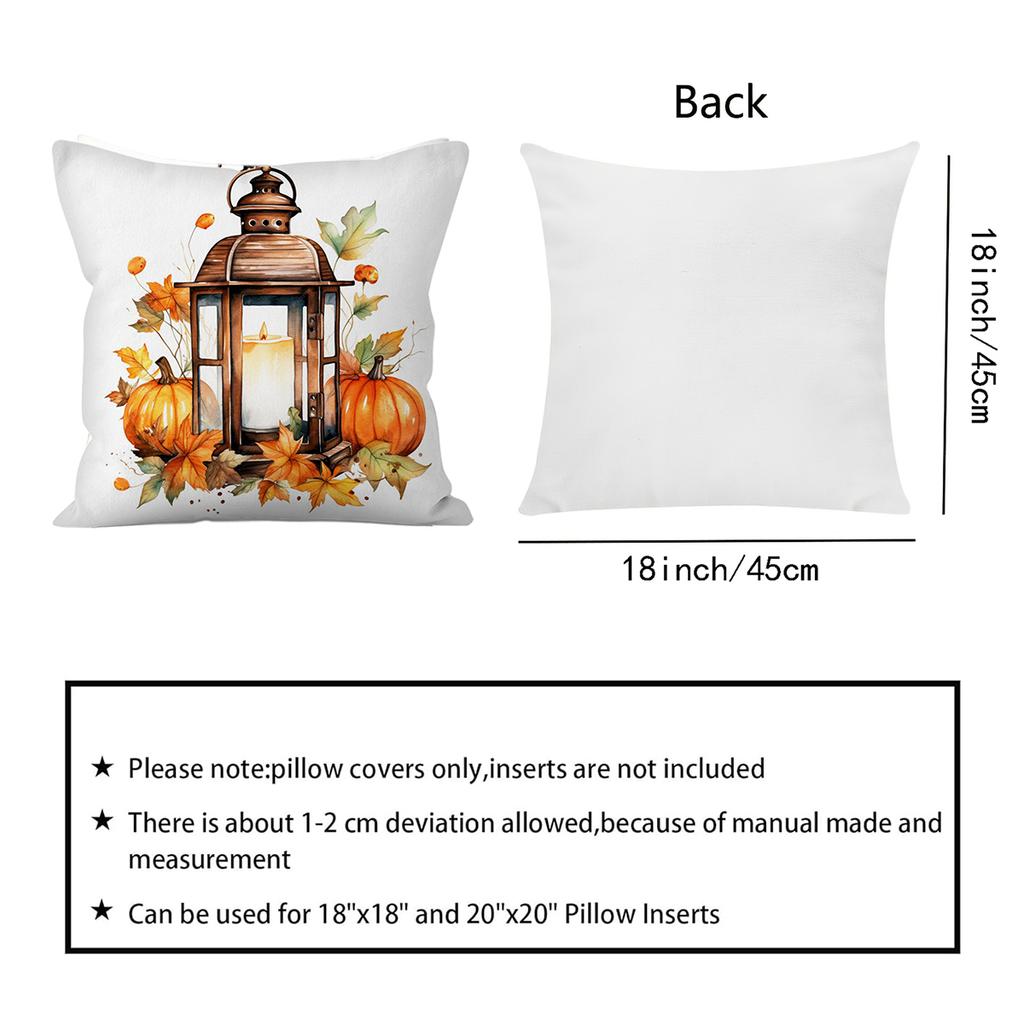 1Pc Thanksgiving Autumn Harvest Decoration Pillowcase, Autumn Harvest Pumpkin Pillows Cover, Candle Holder, Truck Pattern