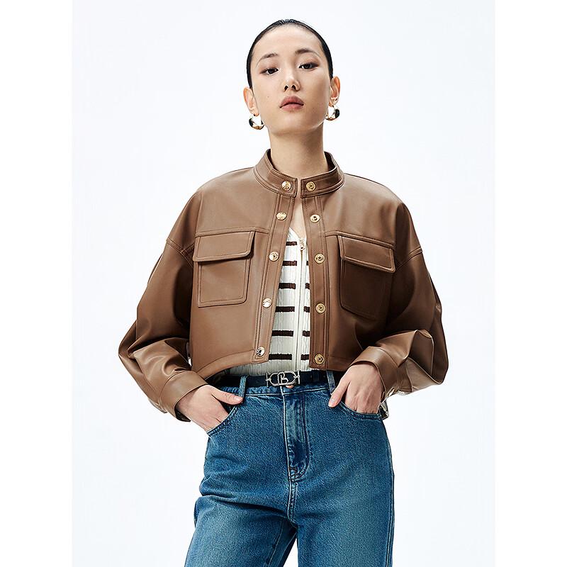 

Женская короткая куртка из искусственной кожи Peacebird L