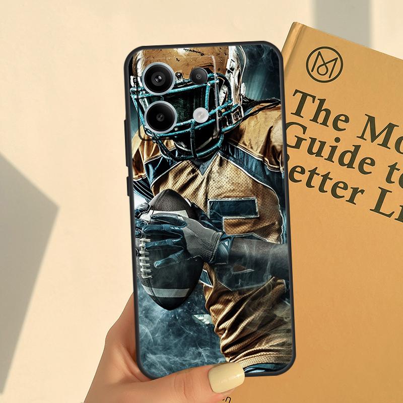 Rugby Football Sport Cover For Xiaomi Redmi Note 11 10 12 13 14 Pro 11S 12S Case For Redmi 15C 10C 13C 12C 14C 15