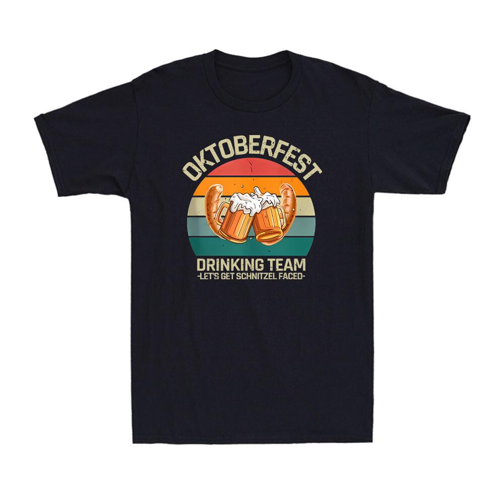 Schnitzel Faced Beers Drinking Team Funny Oktoberfest German Beer Men s T-Shirt S разноцветный