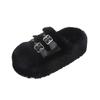 Belt Buckle Fluffy Slippers Women Wear Autumn and Winter Thick-bottomed Bag Head Indoor Cotton Slippers Women
