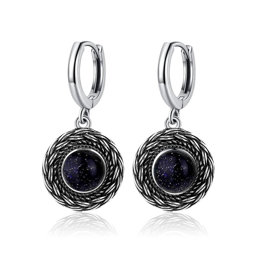 Neue Elegante Natürliche Kyanit Silber Tropfenohrringe für Damen Vintage Hochzeit Verlobung Creolen Ohrringe Geschenke