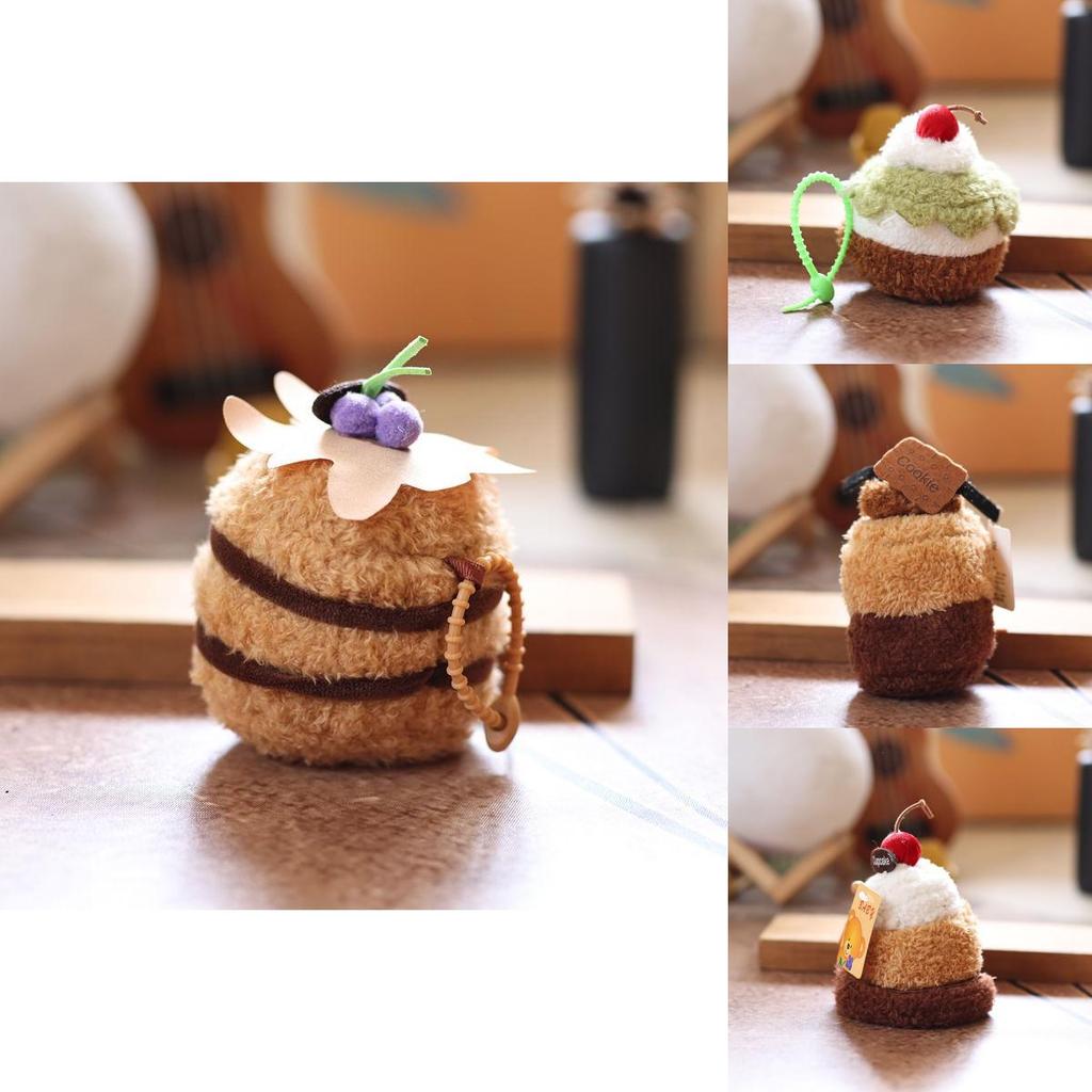 Plush Afternoon Tea Cake Keychain With Soft Pp Cotton For Gift Collectors