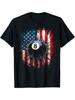 American Flag Ball Billiards Patriotic TShirt Fashionable Cotton Top Short Sleeve Street Style Short TShirt Comfortable S