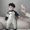 Newborn Girl's Long-Sleeve Cotton Jumpsuit for Summer