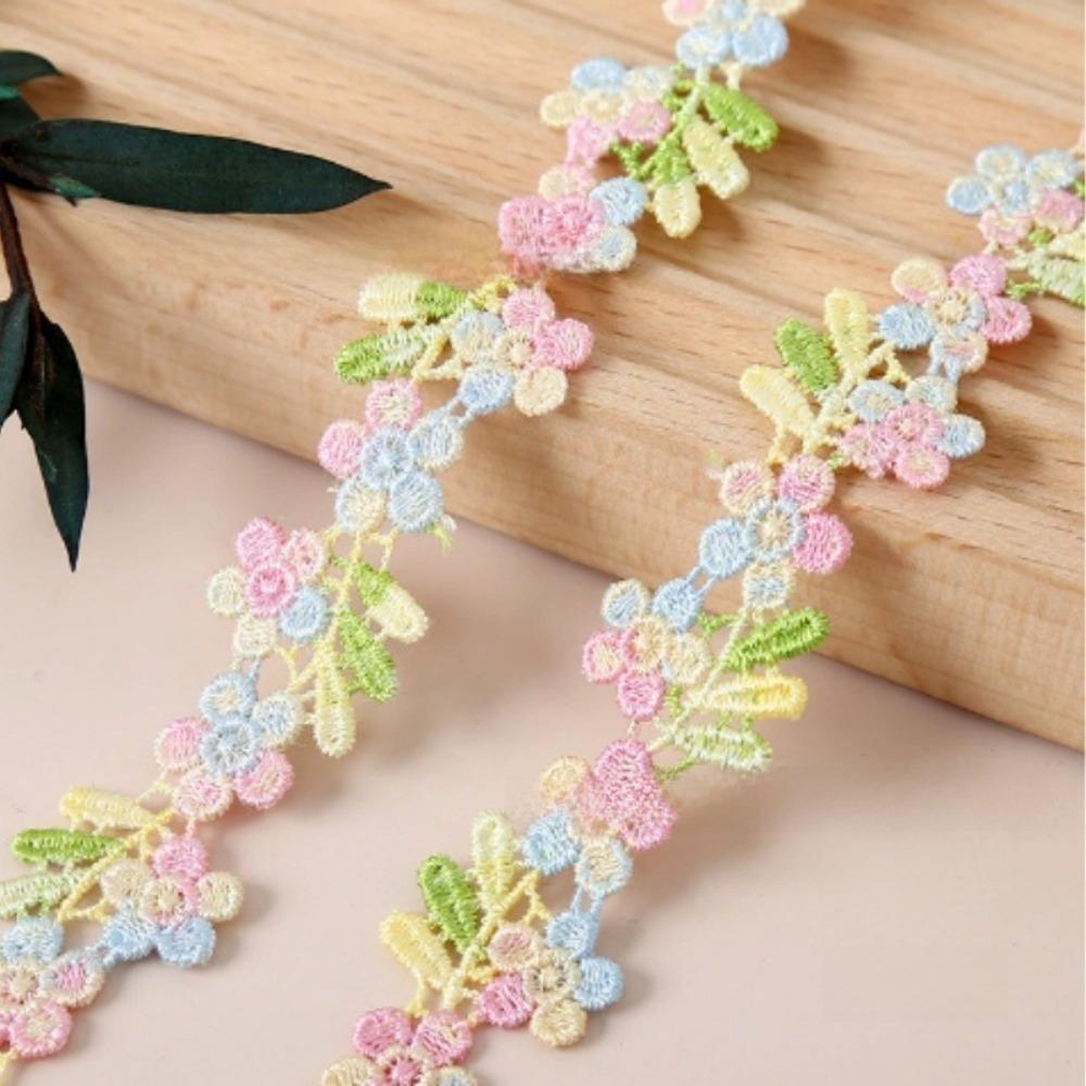 Water-soluble Flower Lace Trim 2cm Wide Small Floral Lace Embroidered Lace Trim  Sewing Projects