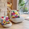 4-piece Tropical Floral Leaf and Hibiscus Pattern Pillowcase Set, Suitable for Sofa, Living Room, Bedroom, Insert Not Included