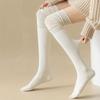 Women's Knee-High Socks - High Elasticity Thin Long Stacked Solid Color Polyester Stockings, All-Season Machine Washable
