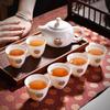 Creative Jinfu suet jade tea set Dehua white porcelain Kung Fu tea set high-end company gifts