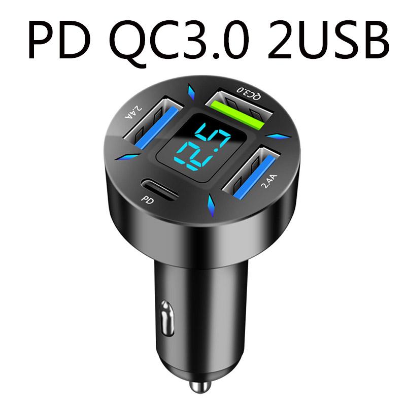 

Автомобильное зарядное устройство с 4 портами USB для быстрой зарядки Pd Quick Charge 3,0 Usb C адаптер для автомобильного зарядного устройства для телефона для Iphone 13 12 Xiaomi Samsung PD QC3.0 2USB
