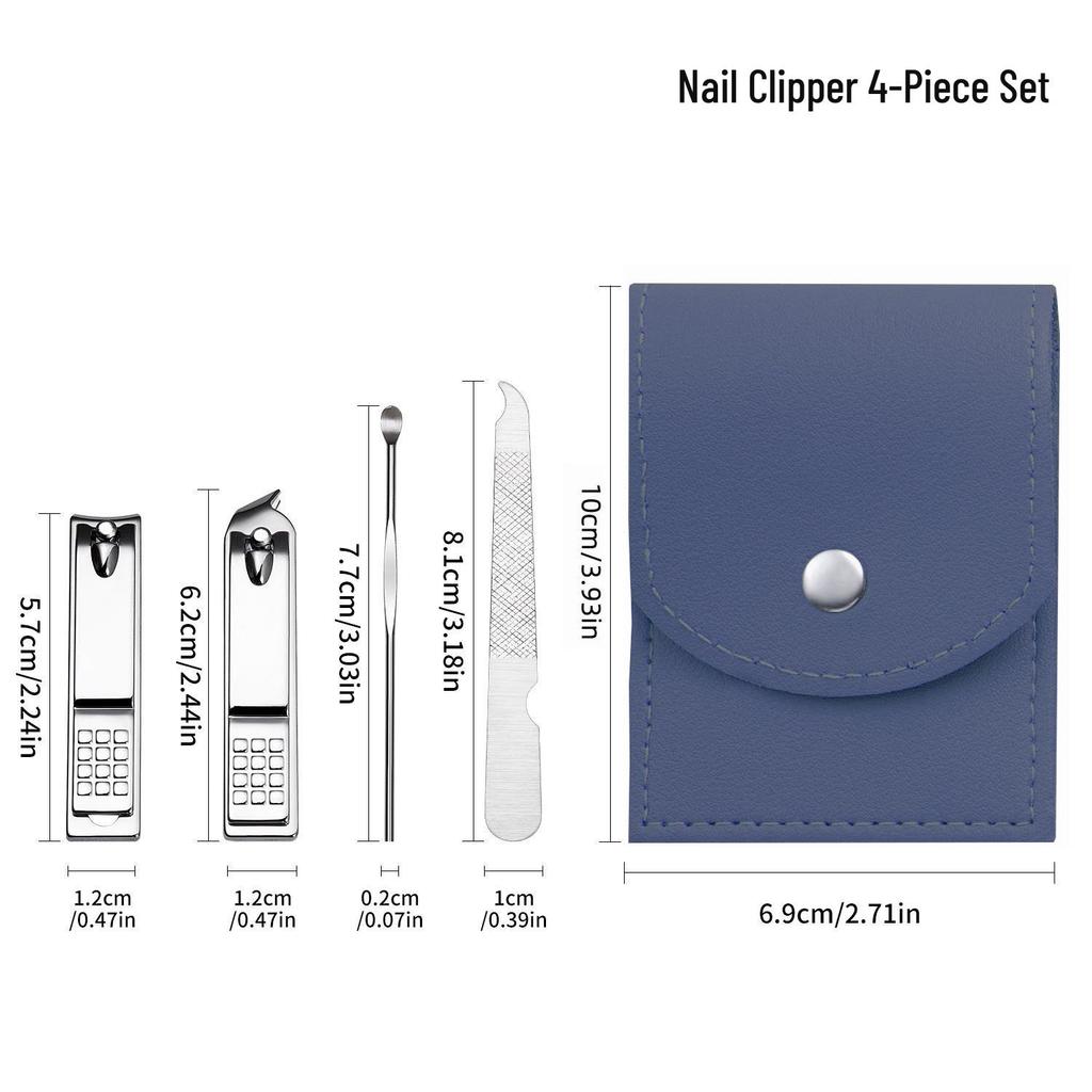 Nail Clipper & Angled File Set with Ear Pick - Manicure Tools for Women