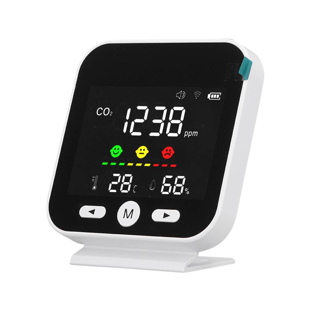 White Smart Air Quality Monitor LCD Screen WIFI CO2 Temperature Humidity Detector Meter for Tuya