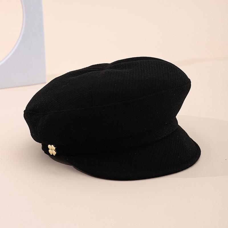 Autumn Winter Korean Style Flat Top Newsboy Cap For Women - Military Cap Casual Hat Warm Street Fashion Headwear Accessories