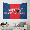 Red and Blue Lion Logo Design Pattern Wall Hanging Tapestry Decorative Tapestry Home Decor for Bedroom and Living Room