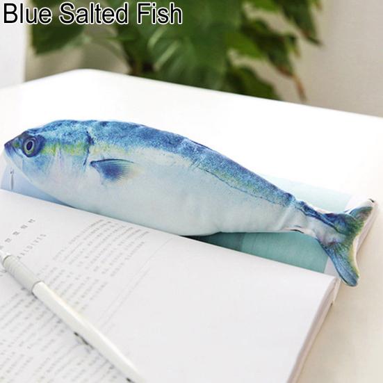 

Творческий 3D форма рыбы пенал сумка канцелярские школьные принадлежности косметичка Blue Salted Fish