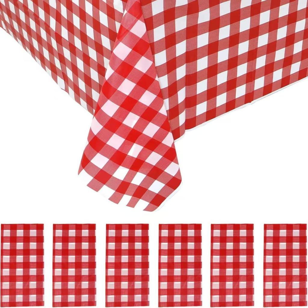 Festive Checkered Disposable Tablecloth for Christmas & Valentine's Day Parties