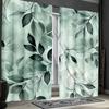 Tropical Green Leaf Pattern Printed Curtains Polyester Fabric Suitable Bedroom Living Room Made Of Machine Washable Decor