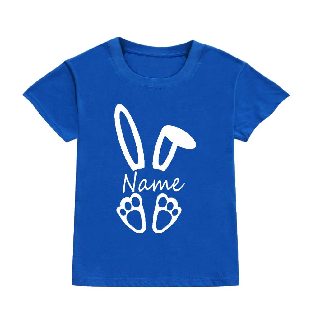 Personalized rabbit cartoon pattern summer boy and girl clothes cute, fashionable, Polyester comfortable short sleeved top