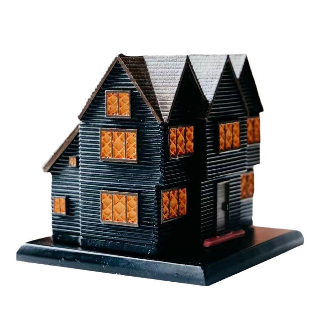 1PC Black House Incense Burner Christmas Ornaments Incense Burner Desktop Home Ornament Resin Crafts