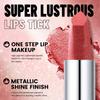 Pearlescent Lipstick Long Lasting Waterproof Pink Rosey Metallic Diamond Lip Stick Create Silky Charming Plump Bold Lip Makeup