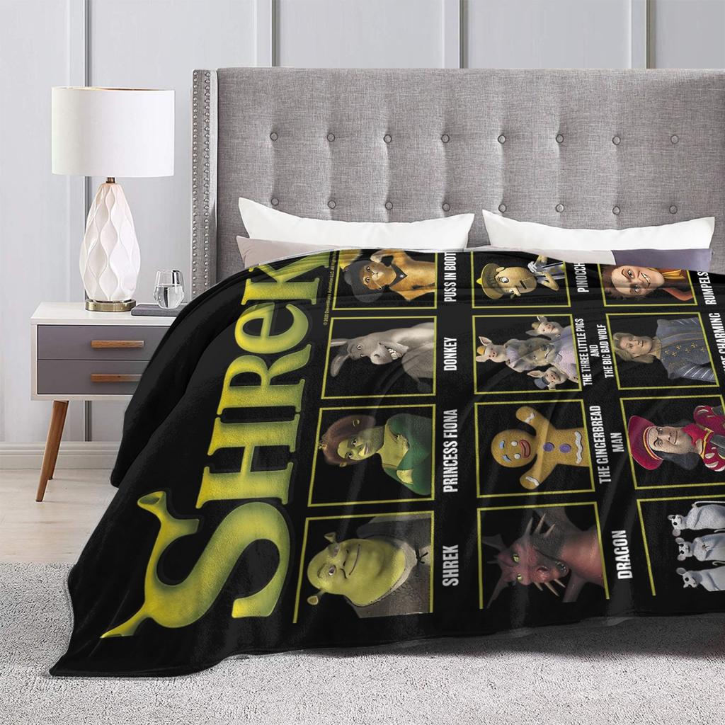 Shreks Group Yearbook Style Poster Blankets Fleece Printed  Portable Ultra-Soft Throw Blanket for Home Couch Plush Thin Quilt