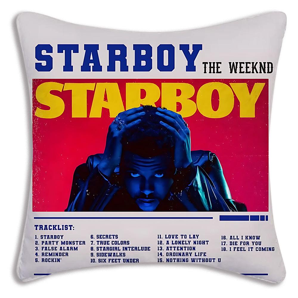 Rapper The W-WeekndS Pillow Covers Cartoon Sofa Decorative Home Double-sided Printing Short Plush Cute Cushion Cover