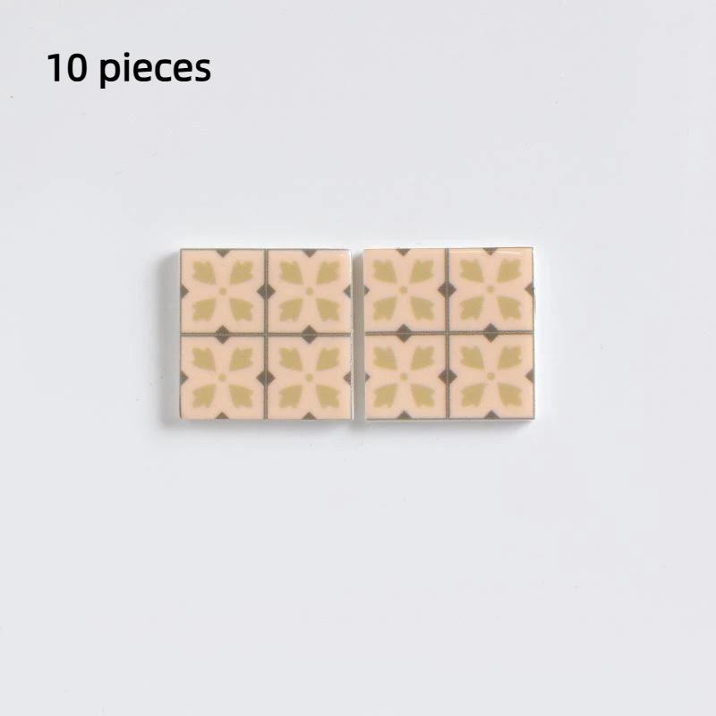 10Pcs 1:12 Dollhouse Furniture Simulation Square Floor Decoration Splicing Wooden Floor Diy Educational Pretend Play Toy