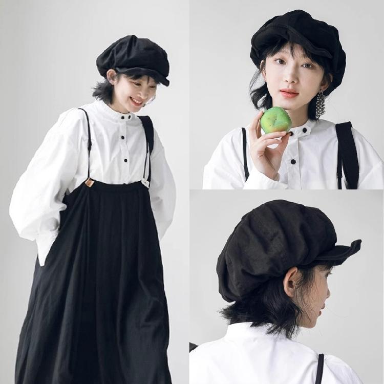 Trendy Berets Japanese Style Unisex Headwear Accessory for Women Men Cabbie Hat for Halloween Cosplay Party Outfit