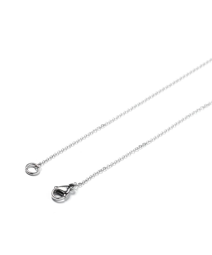 Jbans Classic Minimal Turquoise Pendant Slim Chain Necklace (C2601-An989_Sv)