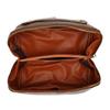 PU Leather Makeup Bag Large Opening Prevent Deformation Hardness Travel Cosmetic Bag with Handle for Cell Phone Brown