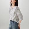 New Chinese style printed shirt for women in the spring of 2026, versatile commuter shirt with seven quarter sleeves