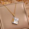 Heart Book Necklace for Daughter Titanium Steel Girls Text Locket  Mother's Day