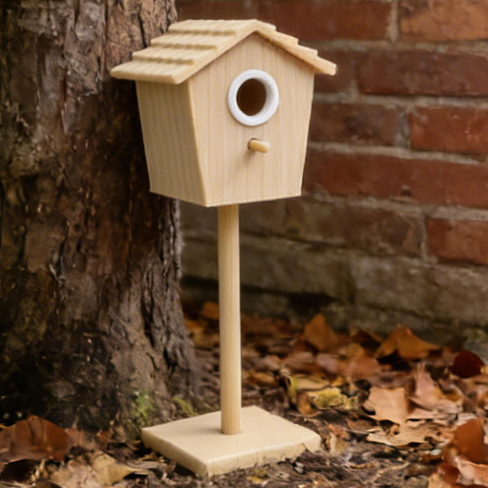 

1:12 Dollhouse Bird Garden Accessory Doll House Decoration for Christmas Wood Color