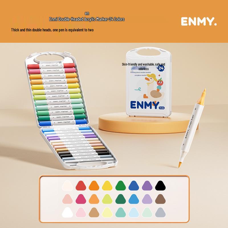 

ENMY Набор моющихся акриловых маркеров White Box для студентов - Художественные маркеры с двойным наконечником
