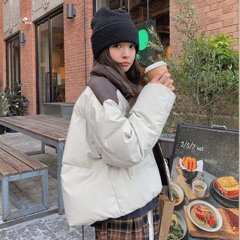 

Новая женская зимняя короткая свободная куртка с хлопковой подкладкой, толстое короткое пальто, корейская версия куртки с хлопковой подкладкой, кожаное пальто L