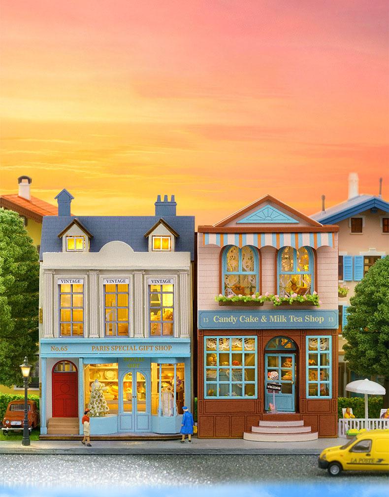 Diy Mini Wooden Dollhouse With Furniture Light Doll House Casa Miniature Items maison For Toys Birthday Gifts