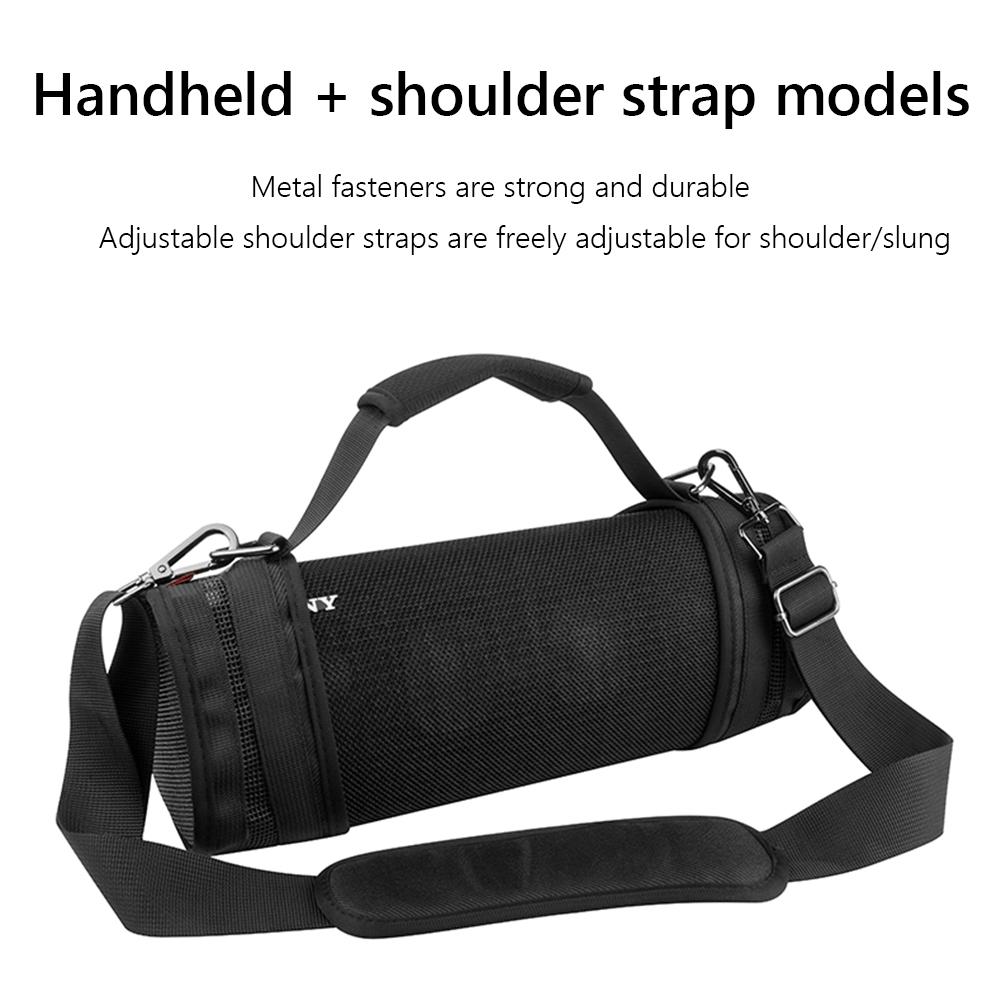 Nylon Bluetooth-compatible Speaker Storage Bag with Handle and Shoulder Strap Breathable Anti-shock Anti-drop for Sony SRS-XB43