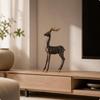 Resin Deer Figurine | Realistic EuropeanEuropean aesthetic, with gilded antlers, for