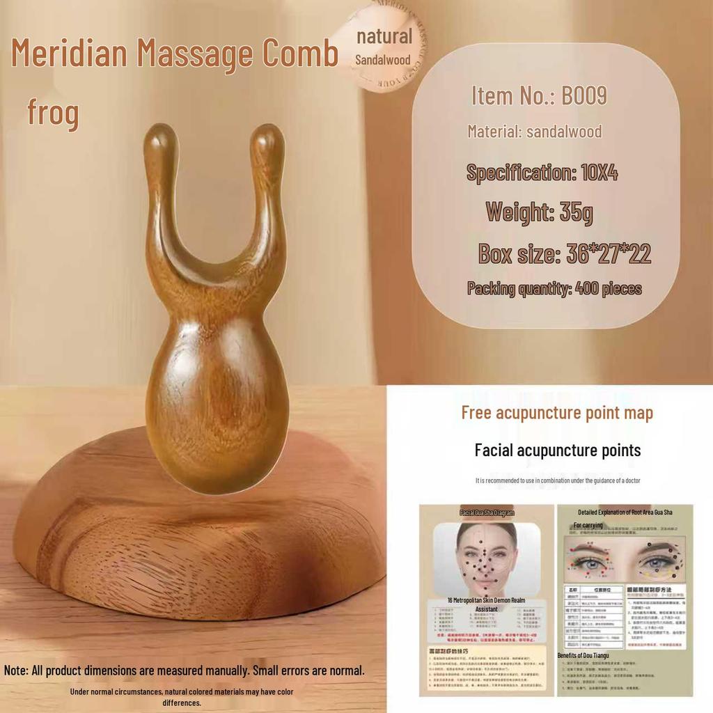 Sandalwood Meridian Massage Comb, Natural Health Wood Comb for Men & Women, Home Acupoint Therapy.