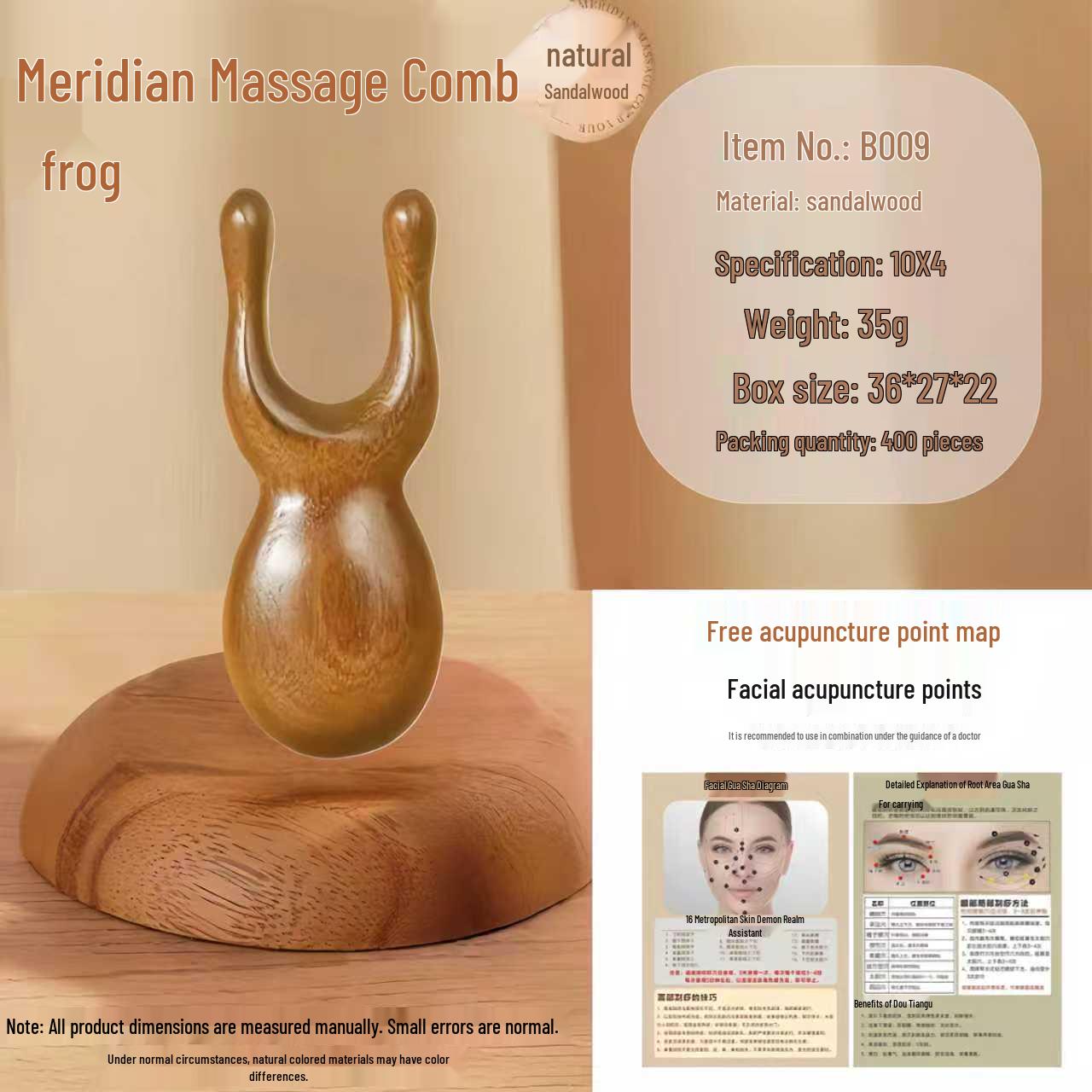 Four-in-One Sandalwood Scalp Massager & Gua Sha Comb for Hair and Face Therapy